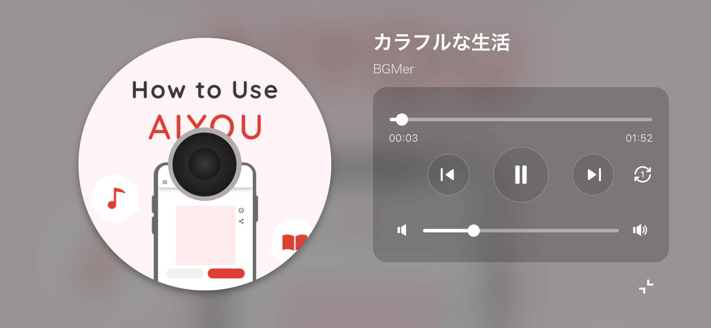 フルスクリーン・プレーヤー機能イメージ
